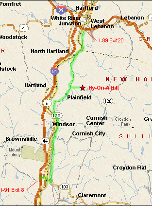 Map to Hy-On-A Hill